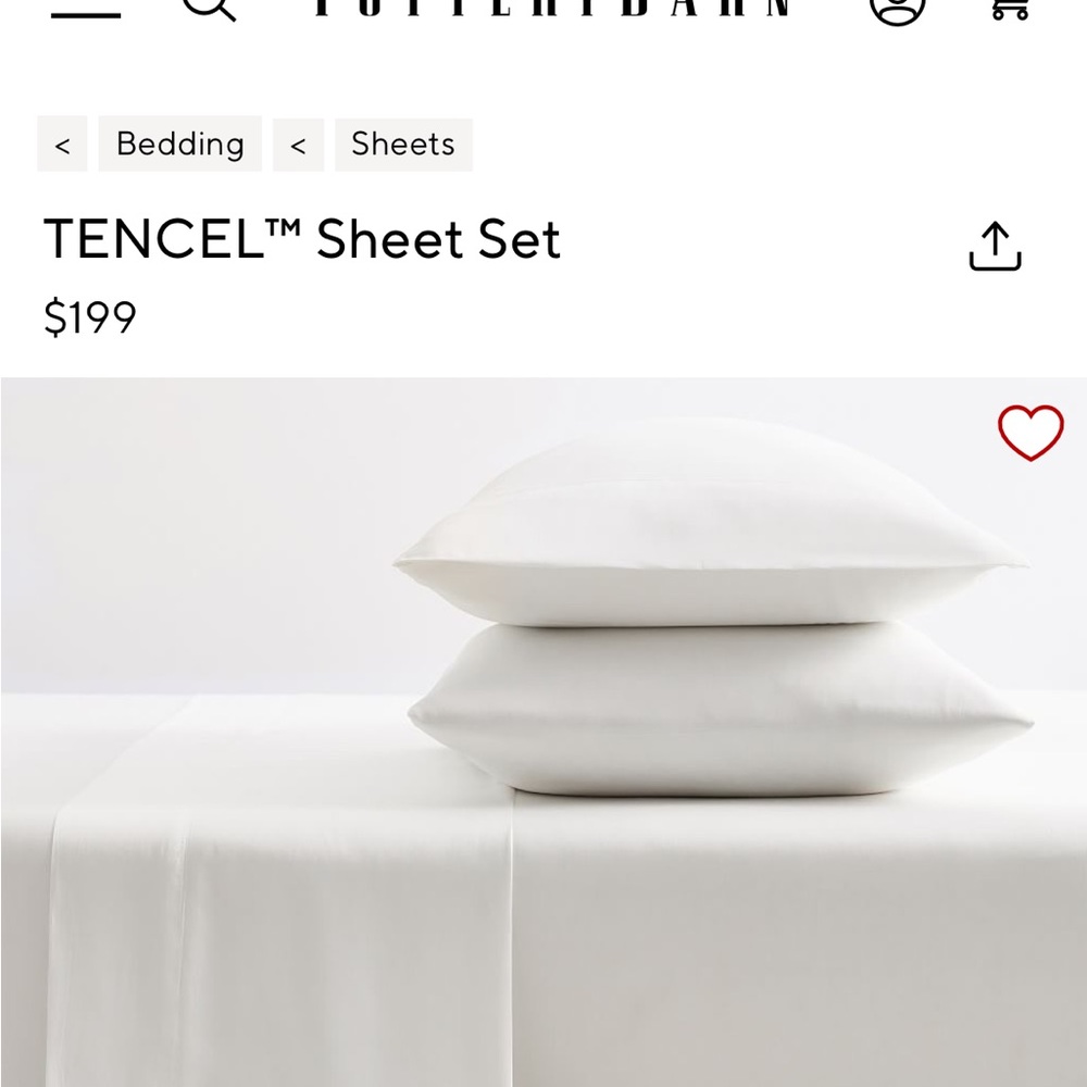 Pottery barn queen bedsheet